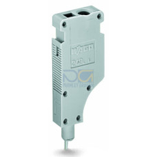 L-type test plug module, modular, with spring-loaded contact pin, gray