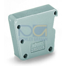 B-type spacer module, modular, e.g., for bridging commoned terminal blocks, gray
