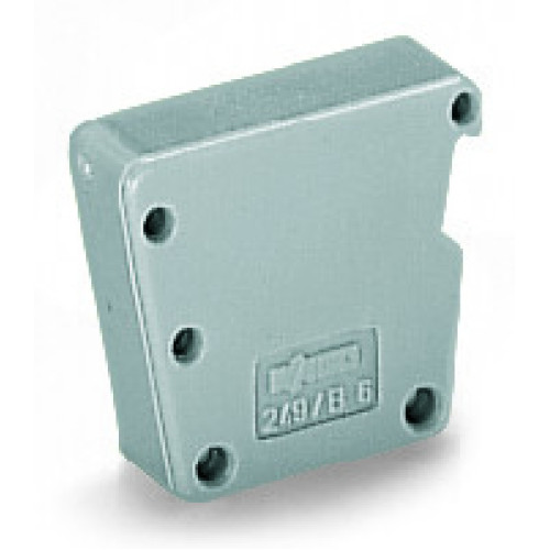 B-type spacer module, modular, e.g., for bridging commoned terminal blocks, gray