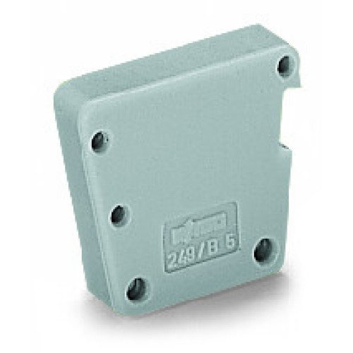 B-type spacer module, modular, e.g., for bridging commoned terminal blocks, gray