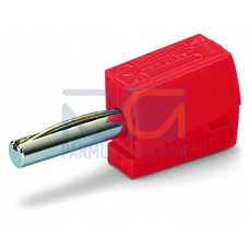 Banana plug, for socket 4 mm &Oslash;, red