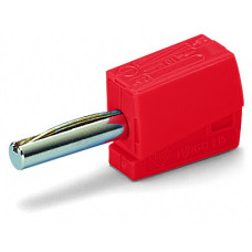 Banana plug, for socket 4 mm Ø, red
