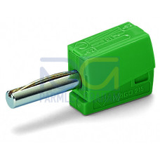 Banana plug, for socket 4 mm &Oslash;, green