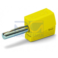 Banana plug, for socket 4 mm &Oslash;, yellow