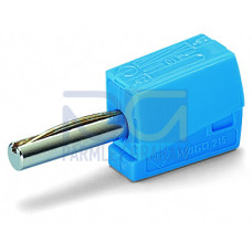 Banana plug, for socket 4 mm &Oslash;, blue