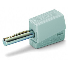 Banana plug, for socket 4 mm Ø, gray