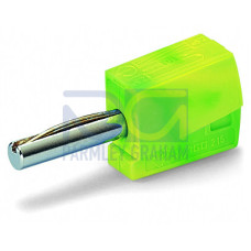 Banana plug, for socket 4 mm &Oslash;, green-yellow