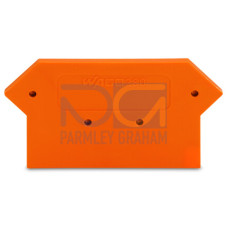 End and intermediate plate, 2.5 mm thick, orange