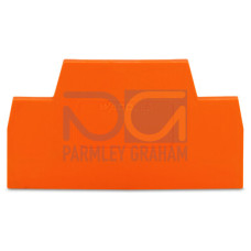 End and intermediate plate, 2.5 mm thick, orange