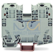 2-conductor through terminal block, 35 mm&sup2;, lateral marker slots, black