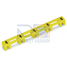 Protective warning marker, for 5 terminal blocks, with high-voltage symbol, black, yellow