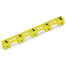 Protective warning marker, for 5 terminal blocks, with high-voltage symbol, black, yellow