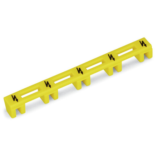 Protective warning marker, for 5 terminal blocks, with high-voltage symbol, black, yellow