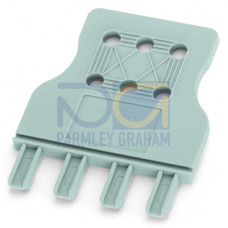 Strain relief plate, 6-pole, for 10 mm wide terminal blocks, gray