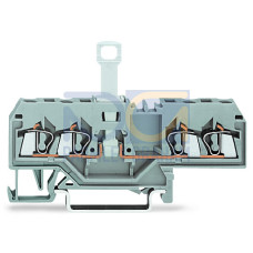 4-conductor disconnect terminal block, for DIN-rail 35 x 15 and 35 x 7.5, 2.5 mm&sup2;, blue