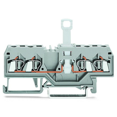 4-conductor disconnect terminal block, for DIN-rail 35 x 15 and 35 x 7.5, 2.5 mm&sup2;, orange