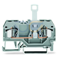 2-conductor disconnect terminal block, for DIN-rail 35 x 15 and 35 x 7.5, 4 mm&sup2;, gray