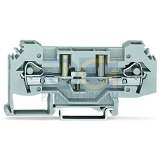2-conductor disconnect/test terminal block, with test option, for 4 mm &Oslash; test plugs, gray