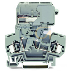 2-conductor disconnect terminal block, for DIN-rail 35 x 15 and 35 x 7.5, 4 mm&sup2;, gray