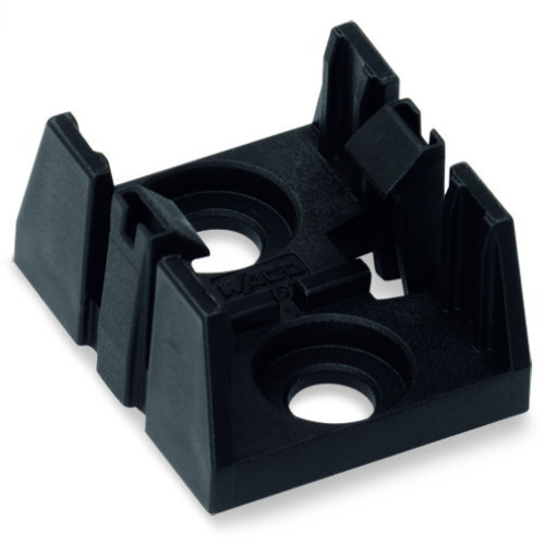 Mounting plate, 3-pole, for distribution connectors, black
