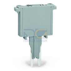 Fuse plug, with soldered miniature fuse, 500 mA FF, gray