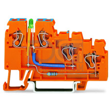 3-conductor sensor supply terminal block, LED (green), 2.5 mm&sup2;, orange