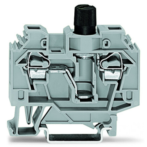 2-conductor fuse terminal block, for glass cartridge fuse &frac14;" x 1&frac14;", without blown fuse indication, gray