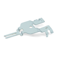 Shield connecting plate, 3-pole, for sockets and plugs, silver-colored