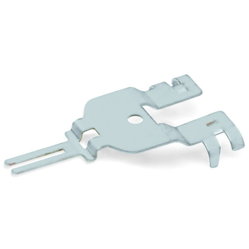 Shield connecting plate, 3-pole, for sockets and plugs, silver-colored