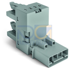 h-distribution connector, 4-pole, Cod. B, gray