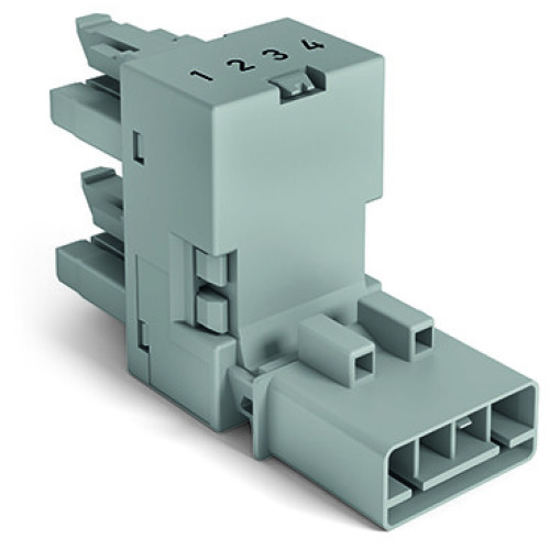 h-distribution connector, 4-pole, Cod. B, gray