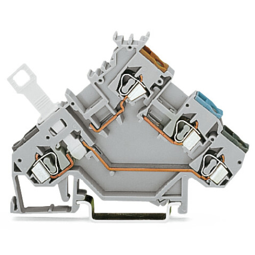 3-conductor sensor terminal block, with colored conductor entries, 2.5 mm&sup2;, gray