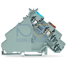 4-conductor sensor supply terminal block, with colored conductor entries, 2.5 mm&sup2;, gray