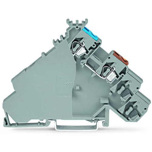 4-conductor sensor supply terminal block, with colored conductor entries, 2.5 mm&sup2;, gray