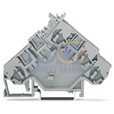 Spacer, same profile as 3-conductor sensor terminal blocks or appropriate actuator terminal blocks, gray