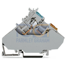 3-conductor sensor supply terminal block, with colored conductor entries, 2.5 mm&sup2;, gray