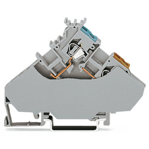 3-conductor sensor supply terminal block, with colored conductor entries, 2.5 mm&sup2;, gray