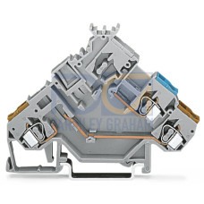 2-conductor actuator terminal block, with colored conductor entries, 2.5 mm&sup2;, gray