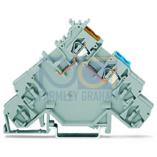 4-conductor sensor supply terminal block, with colored conductor entries, 2.5 mm&sup2;, gray