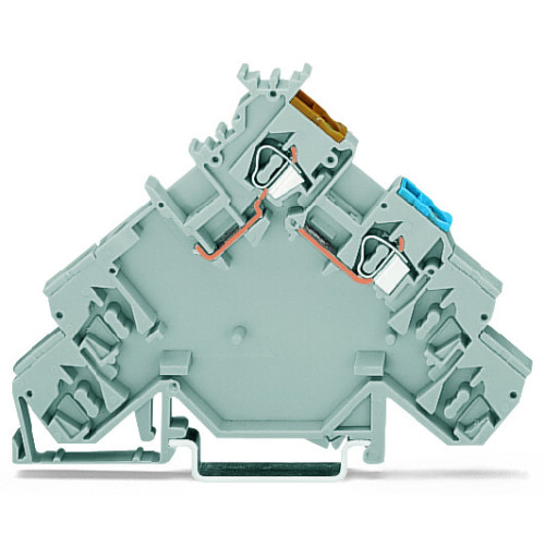 4-conductor sensor supply terminal block, with colored conductor entries, 2.5 mm&sup2;, gray