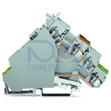 2-conductor actuator supply terminal block, with colored conductor entries, 2.5 mm&sup2;, gray