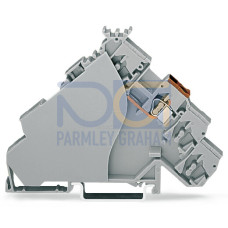 Actuator supply terminal block, Power supply from control panel side, with colored conductor entries, gray
