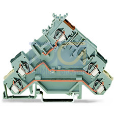 3-conductor actuator supply terminal block, with colored conductor entries, 2.5 mm&sup2;, gray
