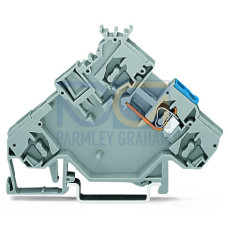 2-conductor actuator supply terminal block, with colored conductor entries, 2.5 mm&sup2;, gray