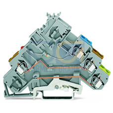 3-conductor actuator supply terminal block, LED (red), with 1N4007 recovery diode, gray