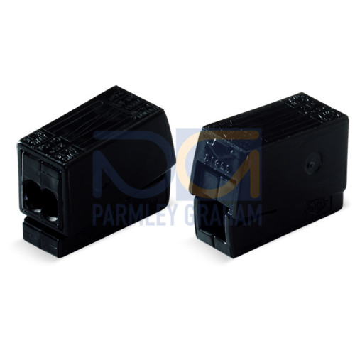 2-Conductor Lighting Connector, Vers. Incr. Contin. Service Temp. Black