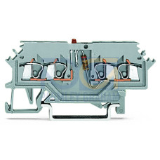 Component terminal block, 4-conductor, LED (red), gray
