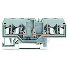 Component terminal block, 4-conductor, with diode 1N4007, gray