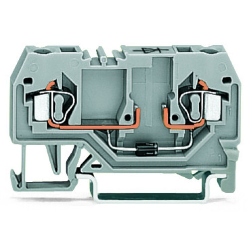 Component terminal block, 2-conductor, with diode 1N4007, gray