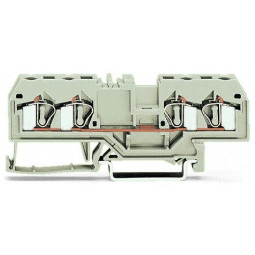 4-conductor through terminal block, 4 mm&sup2;, suitable for Ex e II applications, light gray